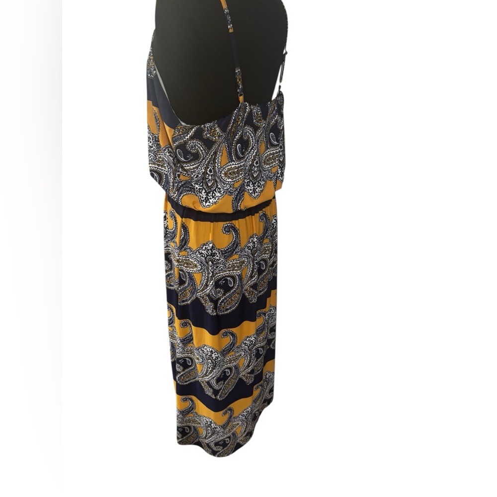 Magic Plus Size Black and Gold Paisley Maxi Sundress- size 3X - Picture 2 of 7